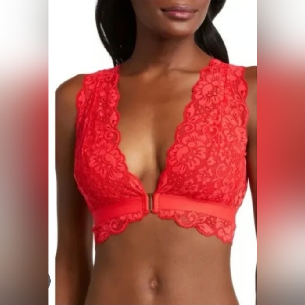 Free People -We are HAH -Got Ur Back Bra in Siren‎ Red Size Small NWT